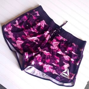Reebok Purple Camo Printed Dri-Fit Athletic Shorts-#1803
